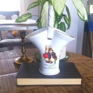 Vintage Beatrix Potter Peter Rabbit & Benjamin Bunny Porcelain Basket De…